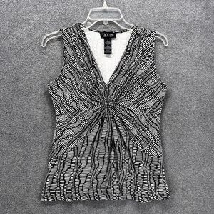 Kenneth Cole Top Women Small Gray V‎ Neck Stretch wrapped Unlisted Tank